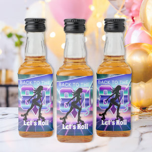 Étiquettes Pour Bouteilles De Liqueur Vaporwave Roller Skate fête d'anniversaire