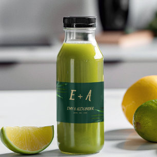 Étiquettes Pour Bouteilles De Liqueur Vert verdoyant