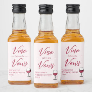 Étiquettes Pour Bouteilles De Liqueur Vino Avant La Fête des mariées Vows/Bachelorette