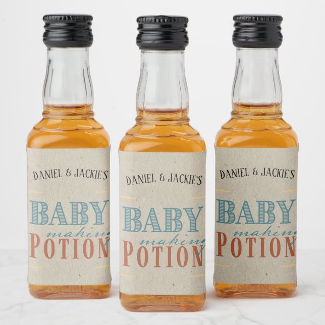 Étiquettes Pour Bouteilles De Liqueur Vintage Baby Making Potion (Bouteilles)