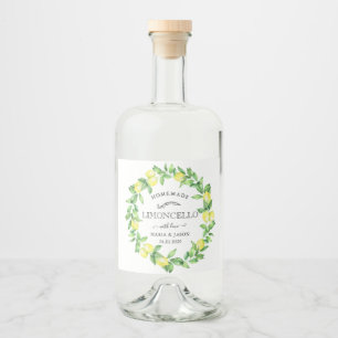 Étiquettes Pour Bouteilles De Liqueur Vintage couronne de citron Limoncello