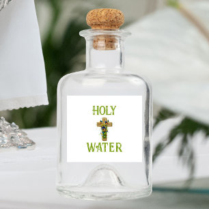 Étiquettes Pour Bouteilles De Liqueur Vintage fleurs de printemps de croix eau sainte