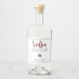 Étiquettes Pour Bouteilles De Liqueur Vodka se marie bien avec la dinde et les parents d