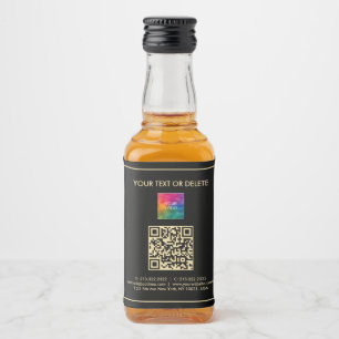 Étiquettes Pour Bouteilles De Liqueur Votre Logo Texte Personnalisé Code QR Simple Mini