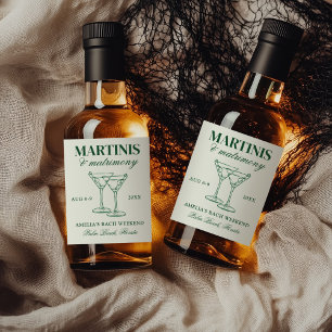 Étiquettes Pour Bouteilles De Liqueur Week-end de célibataire Martinis & Matrimony