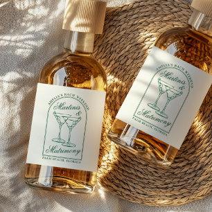 Étiquettes Pour Bouteilles De Liqueur Week-end de célibataire Martinis & Matrimony