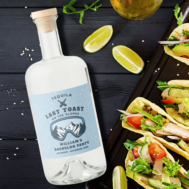 Étiquettes Pour Bouteilles De Liqueur Week-end ski de garçon Tequila (Créateur téléchargé)