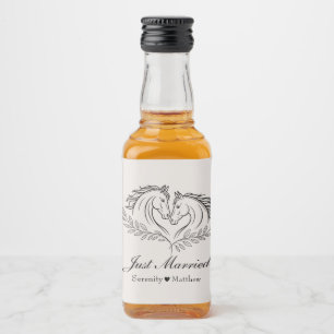 Étiquettes Pour Bouteilles De Liqueur Western Horse Country Rustic Juste Marié Mariage
