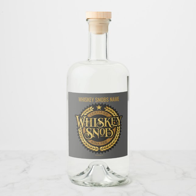 Étiquettes Pour Bouteilles De Liqueur Whisky snob (Devant)