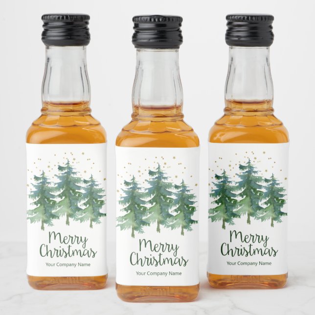 Étiquettes Pour Bouteilles De Liqueur Winter Forest Merry Christmas Company (Bouteilles)