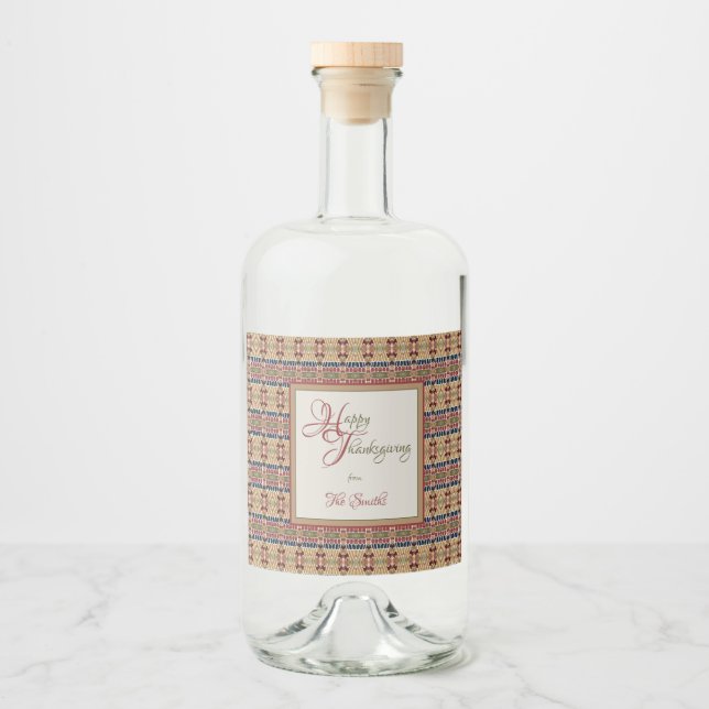 Étiquettes Pour Bouteilles De Liqueur Yoskolo Thanksgiving (Devant)