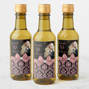 Étiquettes Pour Bouteilles De Vin 50 et fabuleux nom monogramme de fête d'anniversai