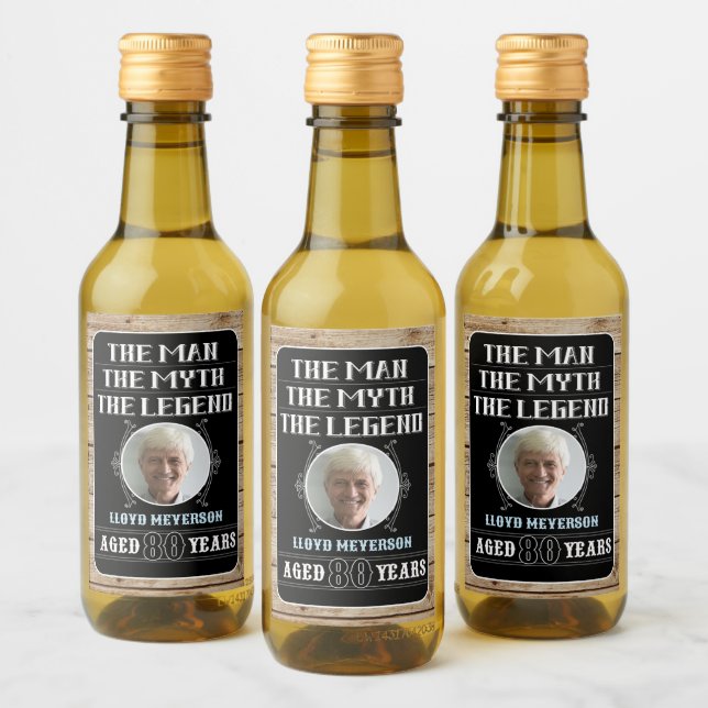 Étiquettes Pour Bouteilles De Vin 80e anniversaire L'homme, le mythe, la légende (Bouteilles)