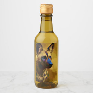 Étiquettes Pour Bouteilles De Vin Aimer le chien sauvage africain