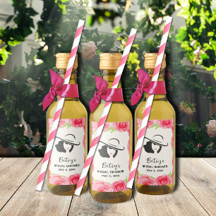 Étiquettes Pour Bouteilles De Vin Aquarelle Floral Derby Fête des mariées favorise M