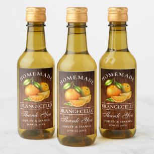 Étiquettes Pour Bouteilles De Vin Aquarelle Oranges Orangecello Mariage Bois Mini