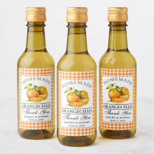 Étiquettes Pour Bouteilles De Vin Aquarelle Oranges Orangecello Mariage Merci Mini