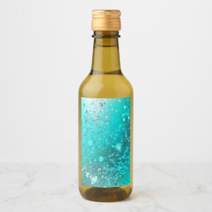 Étiquettes Pour Bouteilles De Vin Arrière - plan à huile Turquoise de la menthe