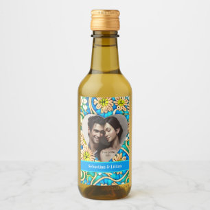 Étiquettes Pour Bouteilles De Vin Art Nouveau Era Chyrsanthemums - Votre texte / pho