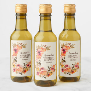 Étiquettes Pour Bouteilles De Vin Automne Automne Floral Swag Mini