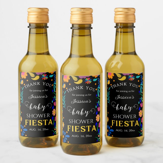 Étiquettes Pour Bouteilles De Vin Baby shower Fiesta Mexique Mini bouteille Étiquett (Bouteilles)