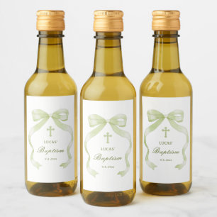 Étiquettes Pour Bouteilles De Vin Baptême de la corneille verte