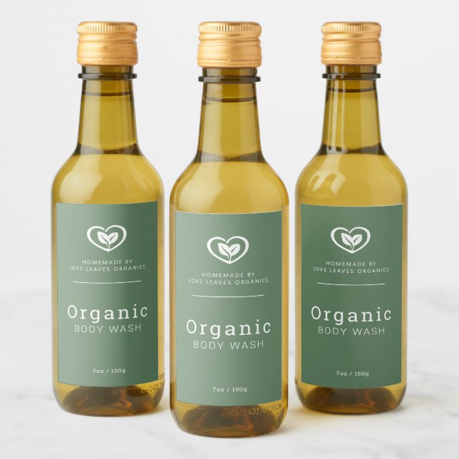 Étiquettes Pour Bouteilles De Vin Beauté bio beauté biologique feuille logo étiquett (Bouteilles)