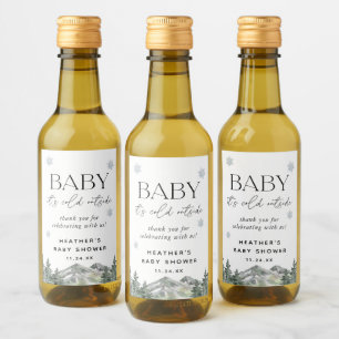 Étiquettes Pour Bouteilles De Vin Bébé Il fait froid dehors Baby shower d'hiver Fave