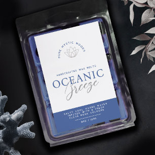 Étiquettes Pour Bouteilles De Vin Bleu brise océanique parfumé cire fond produit éti