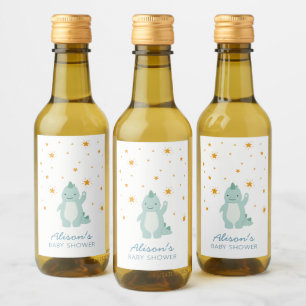 Étiquettes Pour Bouteilles De Vin Blue Dinosaur Twinkle Star Baby shower garçon Min