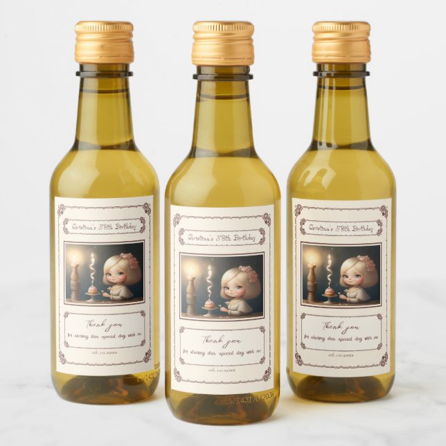 Étiquettes Pour Bouteilles De Vin Bonne fille anniversaire 01 (Bouteilles)