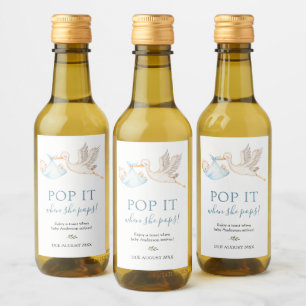 Étiquettes Pour Bouteilles De Vin Boule bleue Pop it quand elle Pops