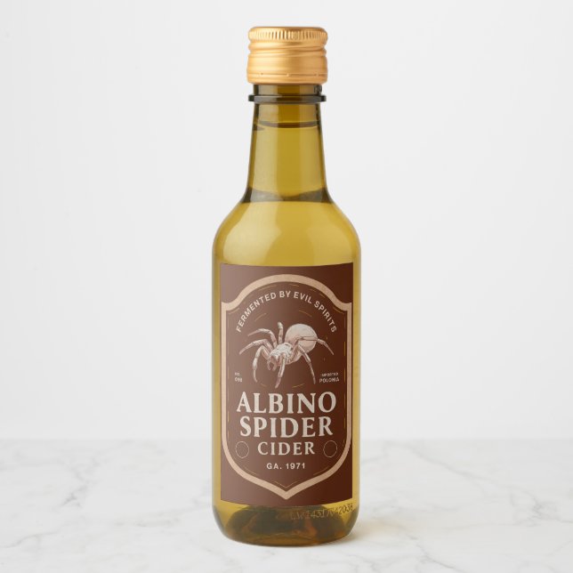 Étiquettes Pour Bouteilles De Vin cidre d'araignée albinos (Devant)