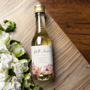Étiquettes Pour Bouteilles De Vin Citrouille d'automne et fleurs sauvages "Tombez am