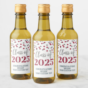 Étiquettes Pour Bouteilles De Vin Classe de Parties scintillant Argent Bourgogne de 