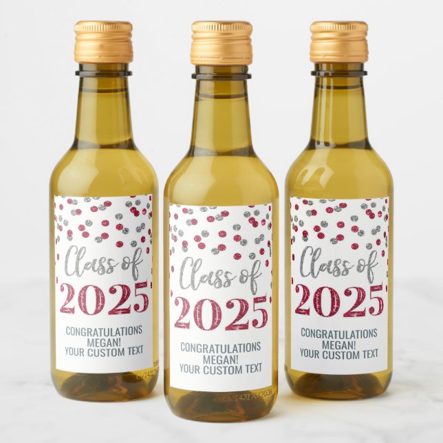 Étiquettes Pour Bouteilles De Vin Classe de Parties scintillant Argent Bourgogne de  (Bouteilles)
