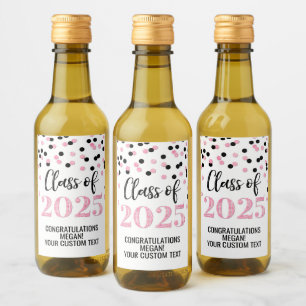Étiquettes Pour Bouteilles De Vin Classe de Parties scintillant rose noir de 2025 Gr