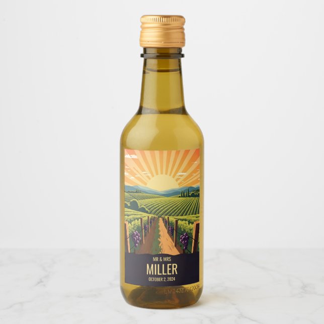 Étiquettes Pour Bouteilles De Vin Classic Vineyard Sunrise (Devant)
