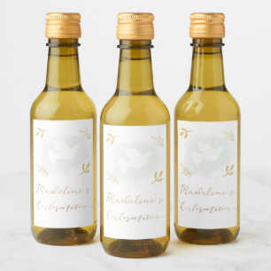 Étiquettes Pour Bouteilles De Vin Confirmation colombe blanche