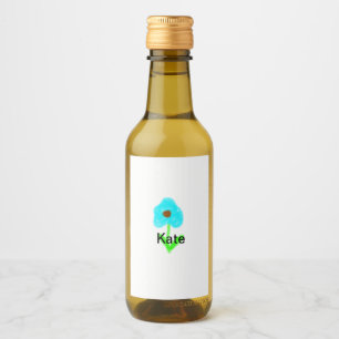 Étiquettes Pour Bouteilles De Vin Couleur d'eau bleu vert ajouter votre nom texte pe
