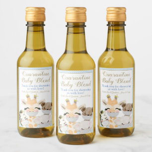 Étiquettes Pour Bouteilles De Vin Covid Safari Animaux Baby Mini Vin Bottle Étiquett