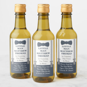 Étiquettes Pour Bouteilles De Vin Cravate Bow Baby shower Mini bouteille à vin Étiqu