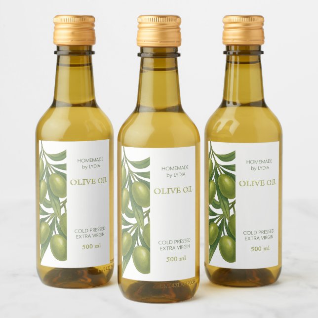 Étiquettes Pour Bouteilles De Vin Custom Homemade Olive Oil Label (Bouteilles)