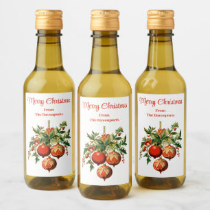 Étiquettes Pour Bouteilles De Vin Décorations d'arbre de Noël Cool rétros
