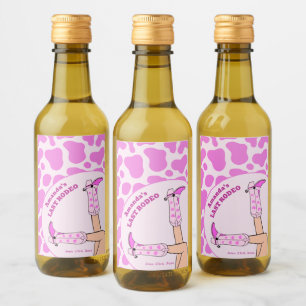 Étiquettes Pour Bouteilles De Vin Dernière Cowgirl Rose Fête de Mariage de la Vacher
