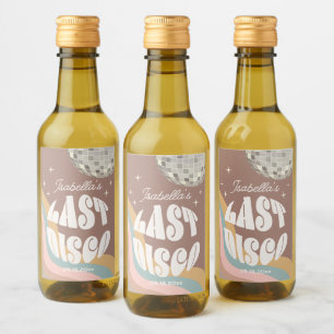 Étiquettes Pour Bouteilles De Vin Dernière discothèque flamboyante Rétro les années 