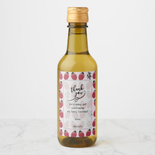 Étiquettes Pour Bouteilles De Vin Elégant Mariage d'anniversaire de fraise d'aquarel
