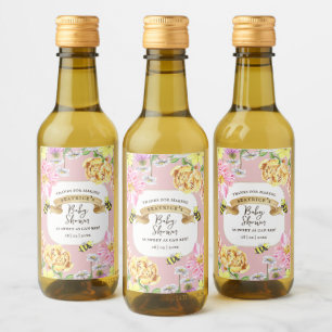 Étiquettes Pour Bouteilles De Vin Elégante Bee et Fleur sauvage Baby shower Faveurs