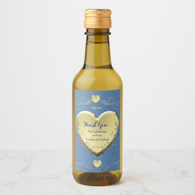 Étiquettes Pour Bouteilles De Vin Elégante Soirée de Mariage (Devant)