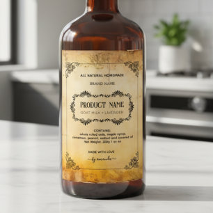 Étiquettes Pour Bouteilles De Vin Étiquettes de style apothicaire vertical